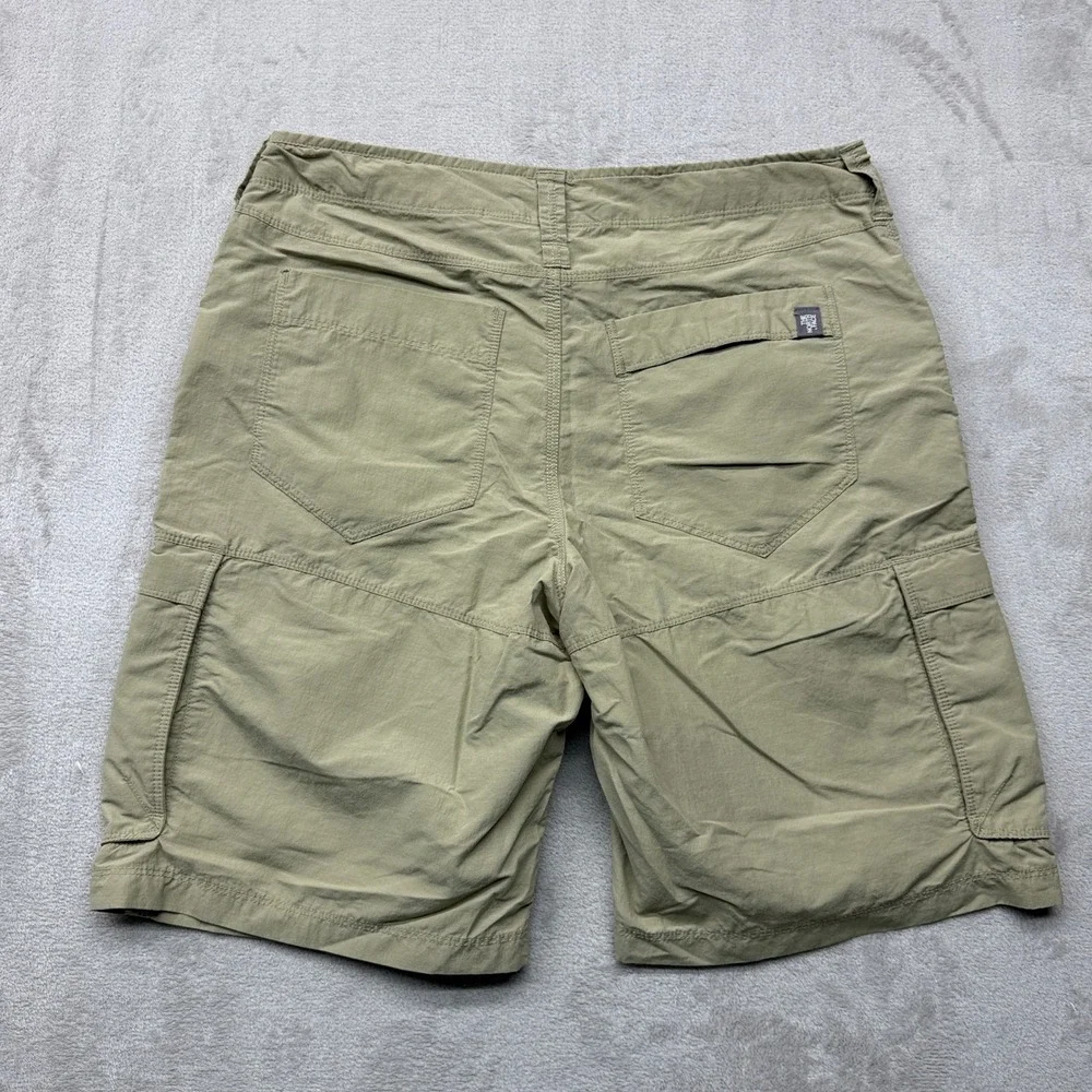 The North Face Cargo Shorts Mens 32 Khaki Green Hiking Outdoor Utility Camping